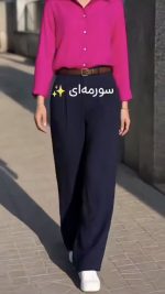 شلوار بگ کرپ ریزشی - تصویر 4